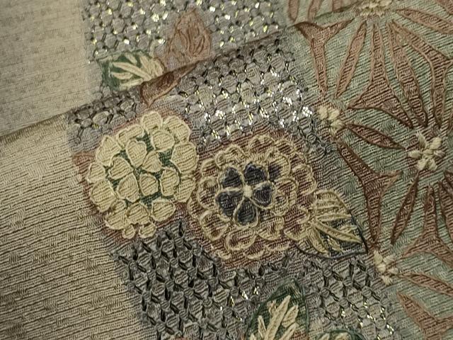 平和屋着物●中国三大刺繍 スワトウ刺繍 総刺繍 訪問着 草花間道 暈し染め 金糸 さが美扱い 正絹 逸品 CABK2441gh