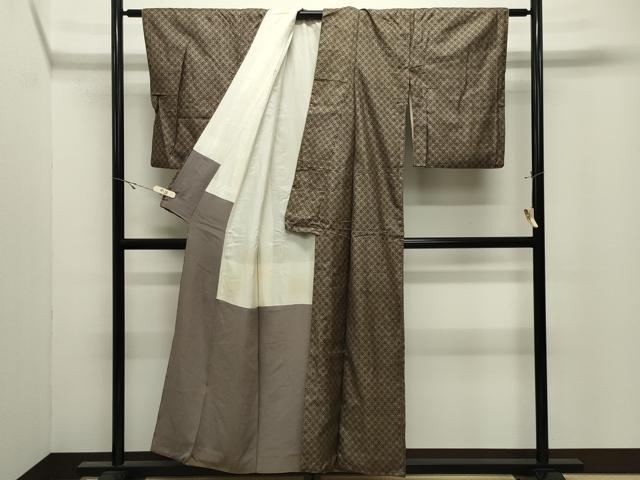 平和屋着物●本場大島紬 割り込み絣 菱吉祥文 正絹 逸品 CABK2442gh
