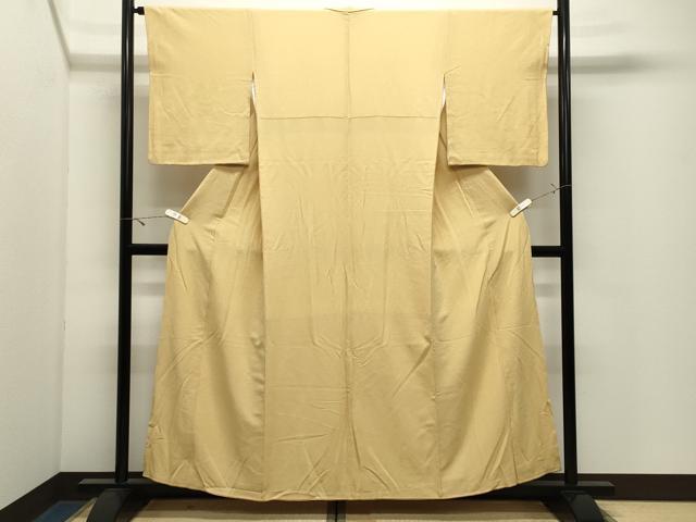 平和屋着物●上質な色無地 卵色 正絹 逸品 CABK2468gh
