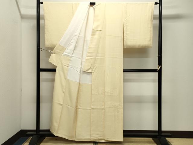 平和屋着物●豪華色留袖 飛鶴地紋 淡黄色 正絹 逸品 CABK2483gh