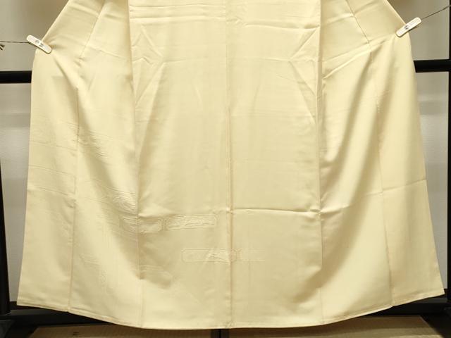 平和屋着物●豪華色留袖 飛鶴地紋 淡黄色 正絹 逸品 CABK2483gh