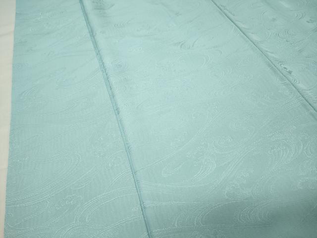 平和屋着物●上質な色無地 立波地紋 水色 正絹 逸品 未使用 CABK2488gh
