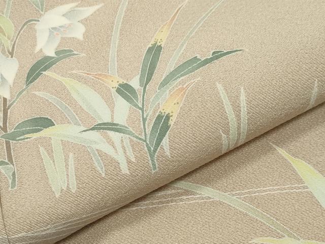 平和屋着物●訪問着 友禅 作家物 流水草花文 正絹 逸品 CABK2506gh