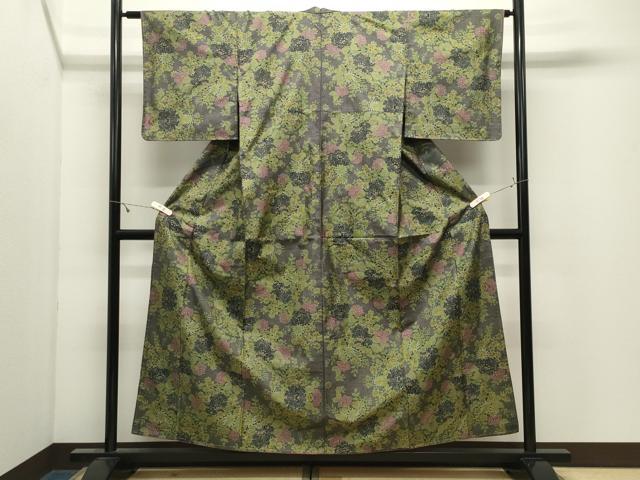 平和屋着物●本場大島紬 7マルキ 草花文 正絹 逸品 未使用 CABK2510gh