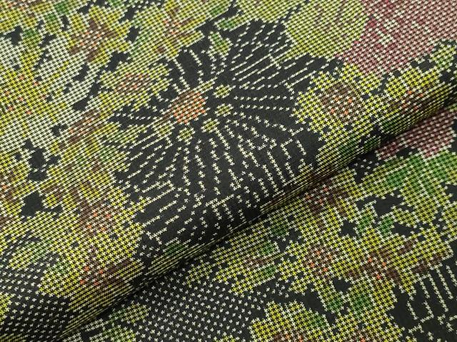 平和屋着物●本場大島紬 7マルキ 草花文 正絹 逸品 未使用 CABK2510gh