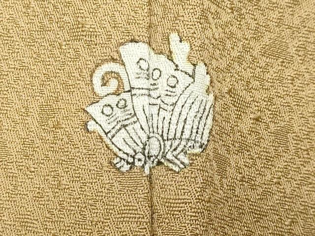 平和屋着物●上質な色無地 作家物 鱗地紋 榛色 正絹 逸品 CABK2529gh