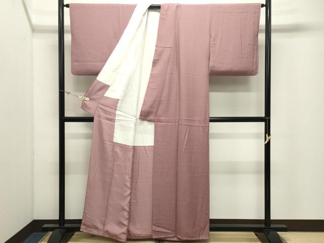 平和屋着物●京加賀友禅 百貫達雄 色無地 退紅色 正絹 逸品 CABK2533gh