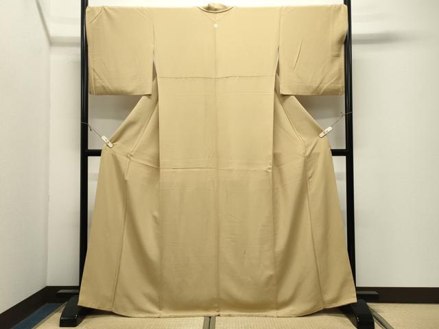 平和屋着物●上質な色無地 飴色 正絹 逸品 CABK2536gh