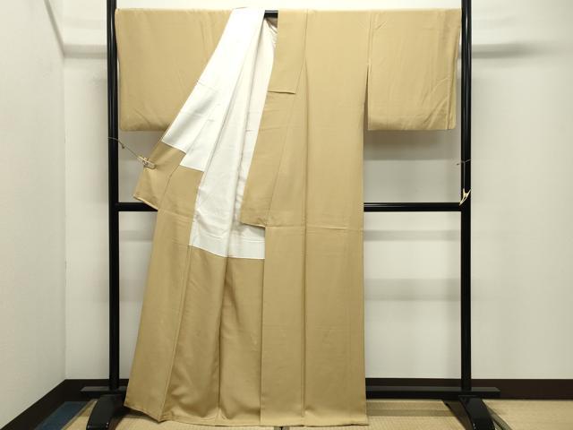 平和屋着物●上質な色無地 飴色 正絹 逸品 CABK2536gh