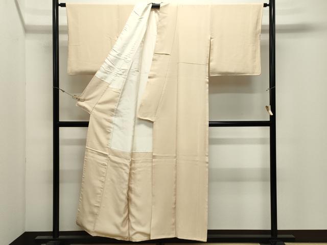 平和屋着物▼上質な色無地 練色 正絹 逸品 CABK2540gh