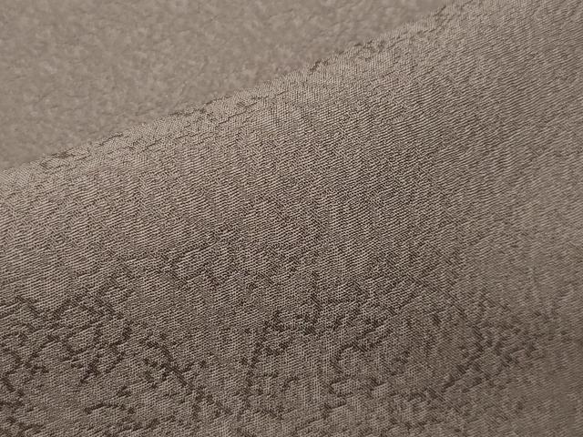 平和屋着物●染色作家 斉藤三才 色無地 舞花地紋 江戸鼠色 正絹 逸品 未使用 CABK2552gh