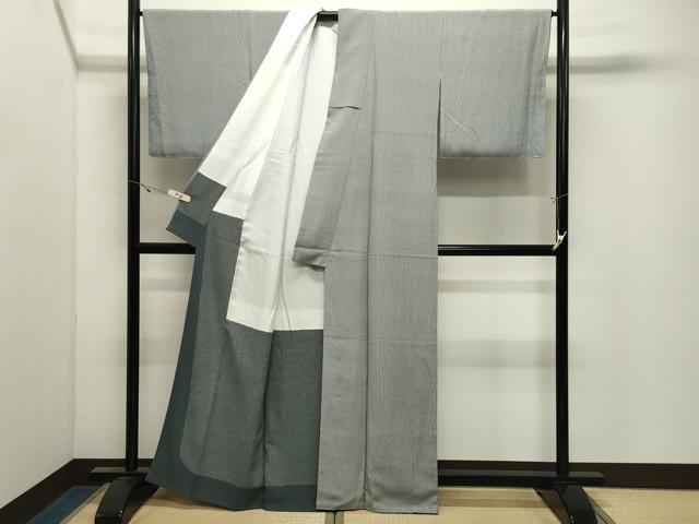 平和屋着物●伝統工芸士 田島輝久 江戸小紋 万筋 仙斎茶色×白色 正絹 逸品 未使用 CABK2553gh
