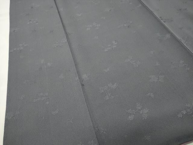 平和屋着物●上質な色無地 草花地紋 藤煤竹色 工芸染織小いけ扱い 正絹 逸品 CABK2558gh