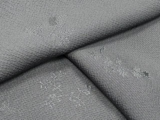 平和屋着物●上質な色無地 草花地紋 藤煤竹色 工芸染織小いけ扱い 正絹 逸品 CABK2558gh