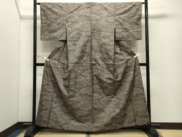 平和屋着物●本場大島紬 9マルキ 雲重ね文 正絹 逸品 CABK2562gh