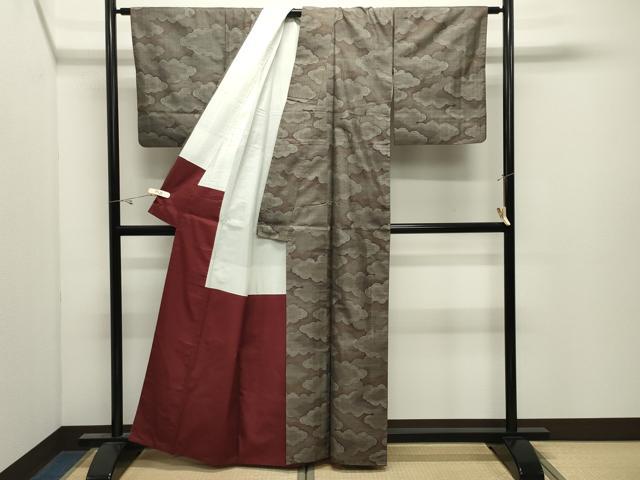 平和屋着物●本場大島紬 9マルキ 雲重ね文 正絹 逸品 CABK2562gh