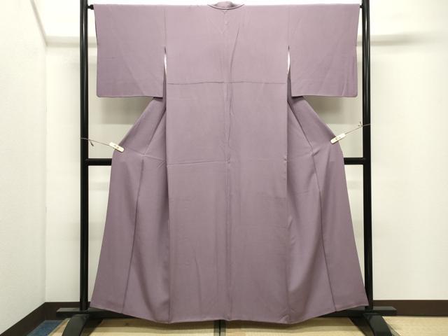 平和屋着物●上質な色無地 鳩羽色 正絹 逸品 CABK2567gh