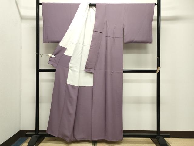平和屋着物●上質な色無地 鳩羽色 正絹 逸品 CABK2567gh