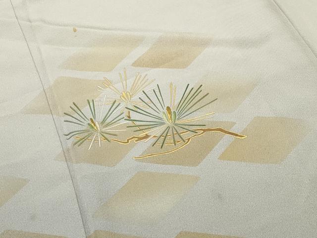 平和屋着物●人間国宝 福田喜三郎 訪問着 刺繍 枝松文 暈し染め 金彩 正絹 逸品 CABK2596gh