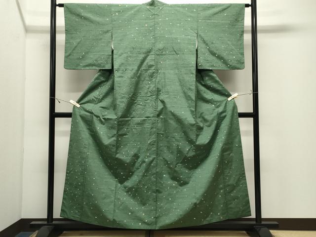 平和屋着物●絲藝苑 上島洋山 紬 霰文 正絹 逸品 CABK2597gh
