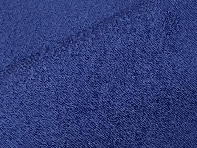平和屋着物●上質な色無地 作家物 草花地紋 鉄紺色 正絹 逸品 CABK2628gh