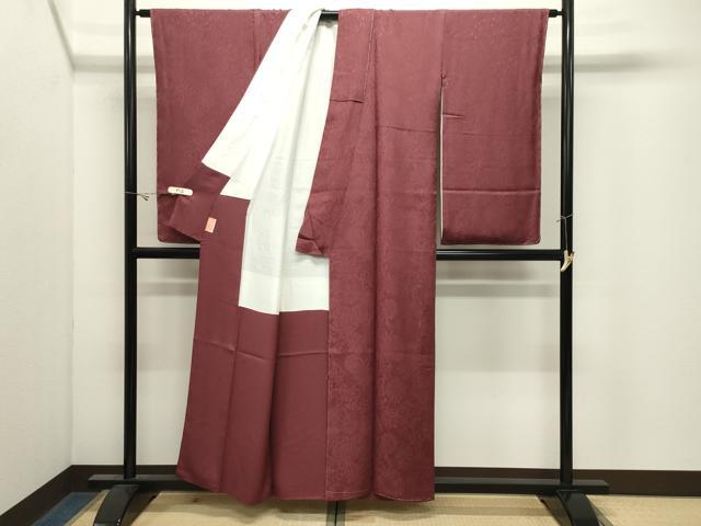 平和屋着物●現代アンティーク 貝島はるみ監修 綺麗伝説 小振袖 二尺袖 色無地 乱菊地紋 海老茶色 正絹 逸品 未使用 CABK2637gh