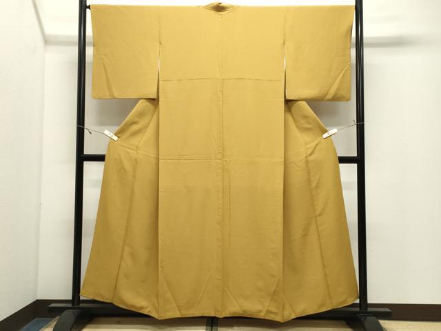 平和屋着物●上質な色無地 櫨染色 正絹 逸品 CABK2652gh