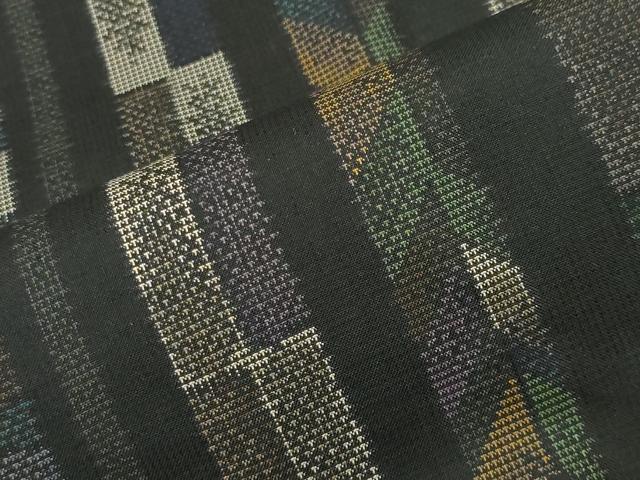 平和屋着物●本場大島紬 9マルキ 幾何学文様 窪田織物謹製 証紙付き 正絹 逸品 CABK2660gh