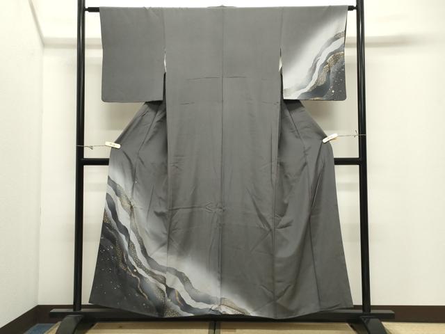 平和屋着物●訪問着 流水箔散らし 暈し染め 金彩 やまと誂製 正絹 逸品 CABK2664gh