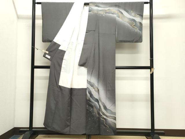 平和屋着物●訪問着 流水箔散らし 暈し染め 金彩 やまと誂製 正絹 逸品 CABK2664gh