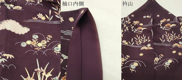平和屋着物●訪問着 風景松竹梅花文 鬼しぼ縮緬 三越扱い 正絹 逸品 CABK2667gh
