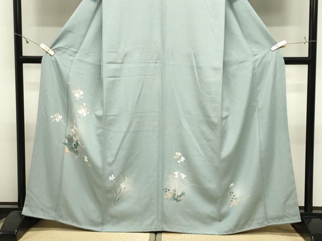 平和屋着物●訪問着 友禅 草花文 暈し染め 正絹 逸品 CABK2674gh