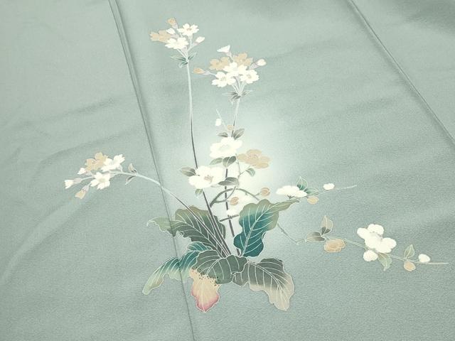 平和屋着物●訪問着 友禅 草花文 暈し染め 正絹 逸品 CABK2674gh