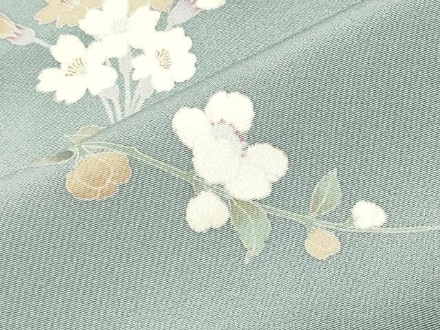 平和屋着物●訪問着 友禅 草花文 暈し染め 正絹 逸品 CABK2674gh