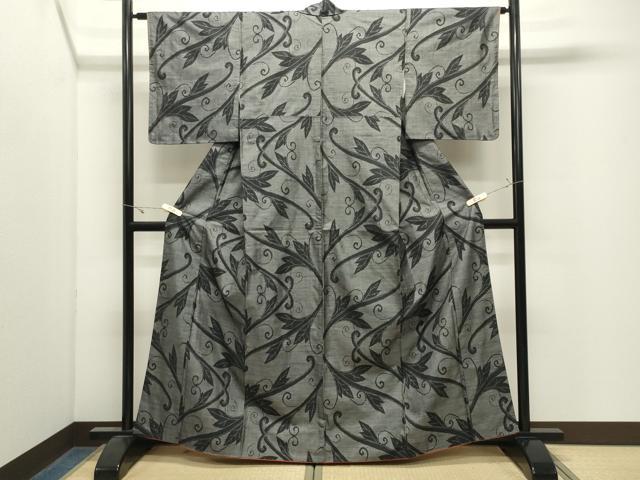 平和屋着物●本場大島紬 9マルキ 蔦の葉文 正絹 逸品 CABK2680gh