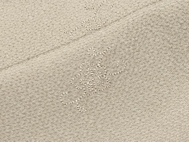 平和屋着物●上質な色無地 草花地紋 亜麻色 正絹 逸品 CABK2693gh