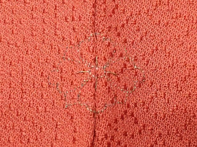 平和屋着物●上質な色無地 雪輪万寿菊地紋 丹色 正絹 逸品 未使用 CABK2695gh