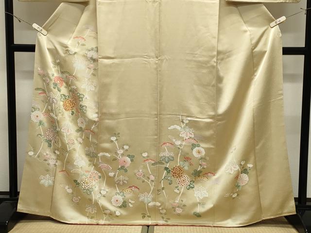 平和屋着物●訪問着 駒刺繍 草花文 金彩 正絹 逸品 CABK2700gh