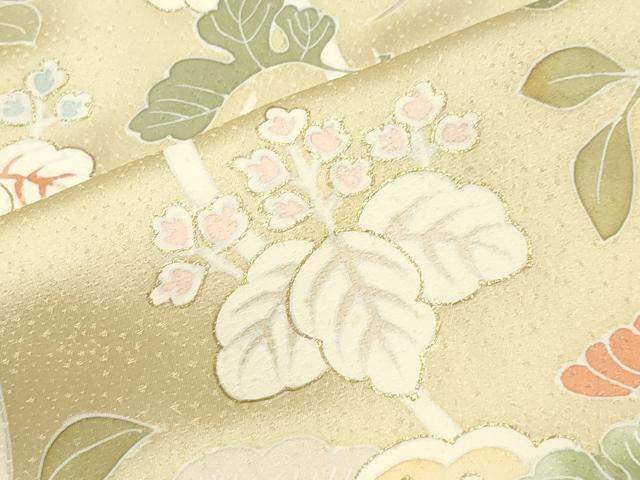 平和屋着物●訪問着 駒刺繍 草花文 金彩 正絹 逸品 CABK2700gh