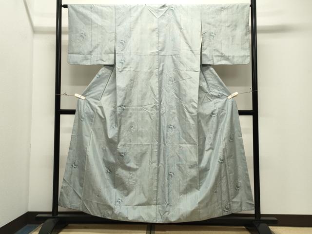 平和屋着物●本場大島紬 白大島 7マルキ 総絣 更紗花唐草文 正絹 逸品 CABK2701gh
