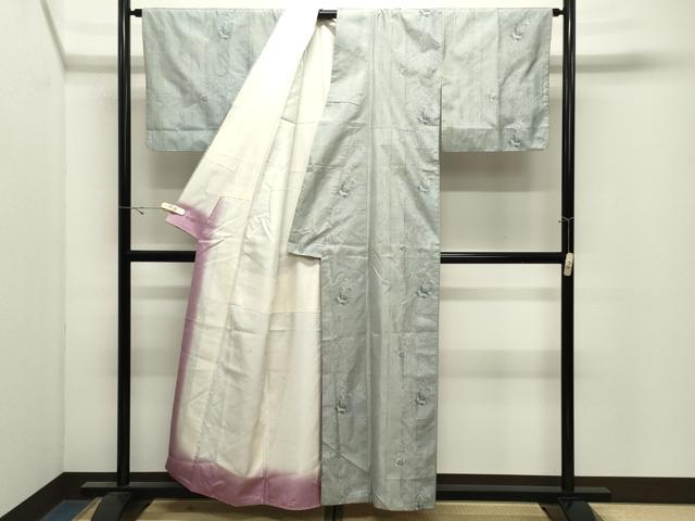 平和屋着物●本場大島紬 白大島 7マルキ 総絣 更紗花唐草文 正絹 逸品 CABK2701gh