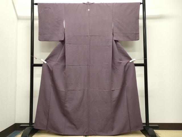 平和屋着物●上質な色無地 葡萄鼠色 正絹 逸品 CABK2704gh