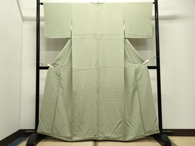 平和屋着物●上質な色無地 薄萌葱色 正絹 逸品 CABK2705gh