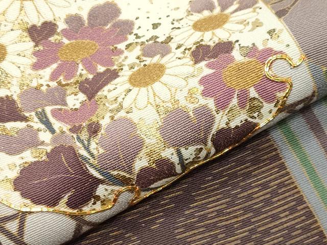 平和屋着物●訪問着 作家物 駒刺繍 源氏香 糸巻き花蝶文 金彩 正絹 逸品 CABK2710gh
