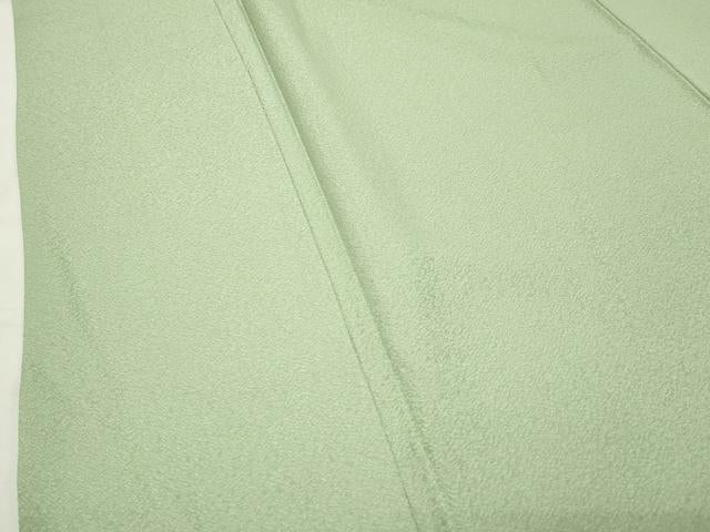 平和屋着物●上質な色無地 霞地紋 若菜色 ロング丈 正絹 逸品 CABK2711gh