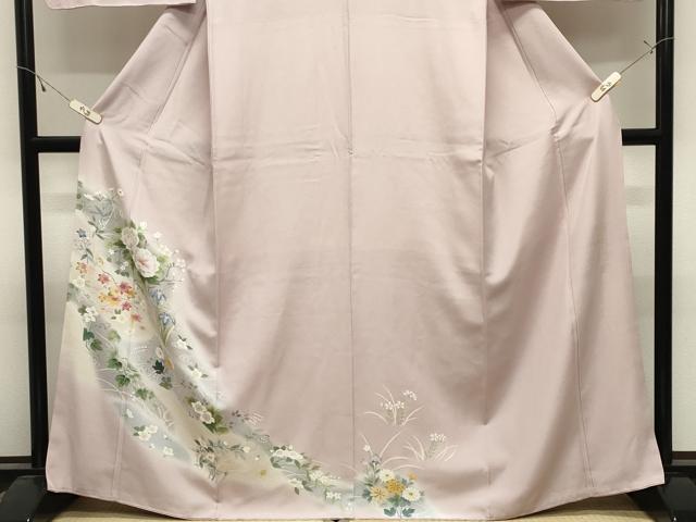 平和屋着物●史上初の女性友禅師京都府伝統産業優秀技術者京の名工岡山武子訪問着 草花文 暈し染め さが美扱い 正絹 逸品 CABK2722gh