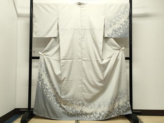 平和屋着物●藤倉守正 訪問着 本塩沢 舞蝶文 暈し染め 正絹 逸品 CABK2730gh
