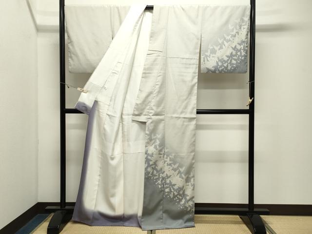 平和屋着物●藤倉守正 訪問着 本塩沢 舞蝶文 暈し染め 正絹 逸品 CABK2730gh