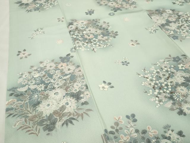 平和屋着物●上質な小紋 草花文 暈し染め 正絹 逸品 CABK2731gh