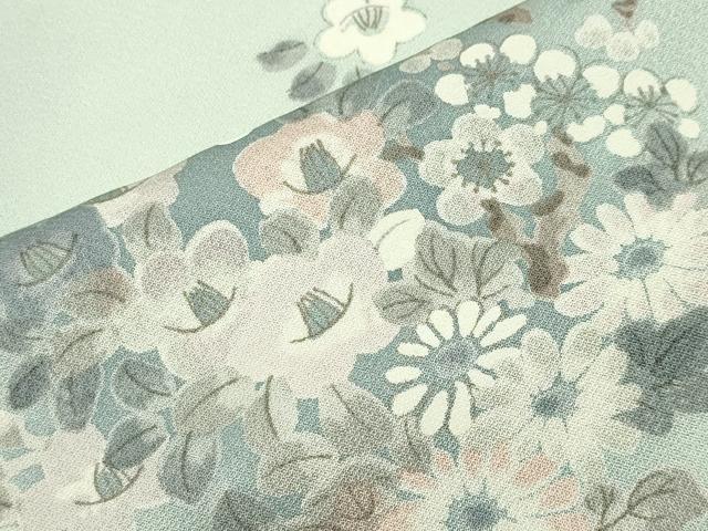 平和屋着物●上質な小紋 草花文 暈し染め 正絹 逸品 CABK2731gh